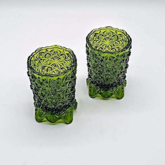 Vintage Green Glass 4-Toed Toothpick Holders (2) - Picture 3 of 6
